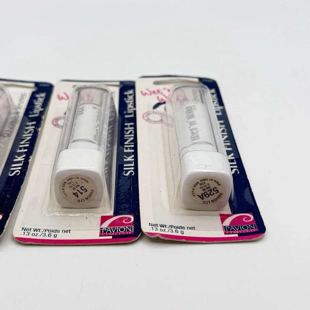Vtg Wet 'n Wild Silk Finish Lipstick 1990'S Pavion NOS Sealed Blister Pack LOT 5